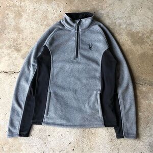 Spyder Grey and Black Fleece Quarter Zip Pullover